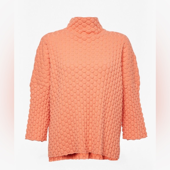 French Connection Mona Mozart Knit Oversized
Jumper Coral Textured Sweater - Picture 6 of 11